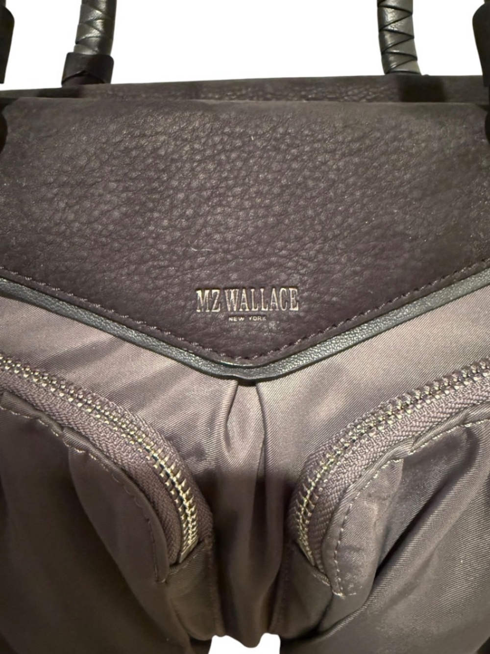 MZ Wallace Black Nylon Crosby Thompson Satchel Multi Pockets - Picture 10 of 10